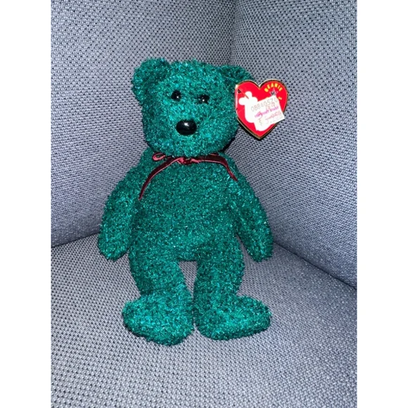 Ty Beanie Baby 2001 Holiday Teddy Green Plush Toy NEW NWT - Picture 6 of 13